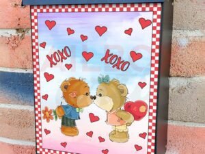 Valentine's Day Teddy Bear Couple #4 Colonial Mailbox Cover