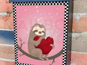 Valentine's Day Sloth Colonial Mailbox Cover