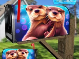 Lovely Otter Couple #2 Decorative Rural Farm Mailbox Cover