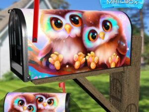 Sweet Owl Couple Decorative Rural Farm Mailbox Cover
