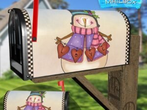 Valentine's Country Snowman #2 Decorative Rural Farm Mailbox Cover