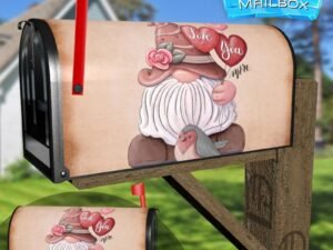 Valentine's Gnome and Bird Decorative Rural Farm Mailbox Cover