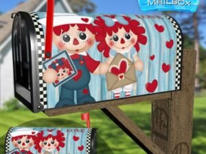 Valentine's Raggedy Ann and Andy #2 Decorative Rural Farm Mailbox Cover