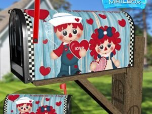 Valentine's Raggedy Ann and Andy #3 Decorative Rural Farm Mailbox Cover
