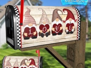 Valentine's Gnomes with Hearts Decorative Rural Farm Mailbox Cover