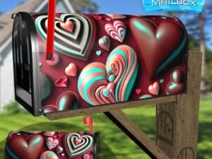 Chocolate Valentine's Hearts Decorative Rural Farm Mailbox Cover