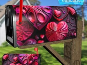 Colorful Valentine's Hearts #1 Decorative Rural Farm Mailbox Cover