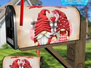 Valentine's Gnomes Holding Hands Decorative Rural Farm Mailbox Cover