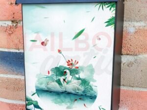 Beautiful Swan Couple Colonial Mailbox Cover