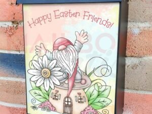 Happy Easter Gnome Colonial Mailbox Cover