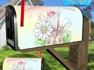 Happy Easter Gnome Decorative Rural Farm Mailbox Cover