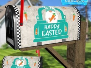 Easter Gnome on a Truck Decorative Rural Farm Mailbox Cover