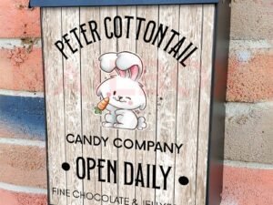 Peter Cottontail Candy Company Colonial Mailbox Cover