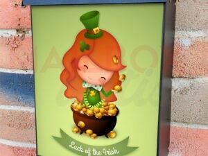 St. Patrick Day Girl Colonial Mailbox Cover