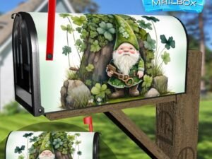 St. Patrick Day Gnome #3 Decorative Rural Farm Mailbox Cover