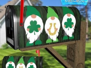 St. Patrick Day Lucky Gnomes Decorative Rural Farm Mailbox Cover