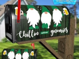 St. Patrick Day Gnomes with Beer Decorative Rural Farm Mailbox Cover