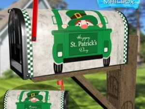 St. Patrick Day Leprechaun Truck Decorative Rural Farm Mailbox Cover
