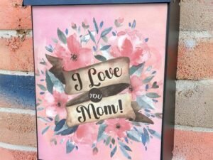 Mother's Day Flowers and Ribbon Colonial Mailbox Cover