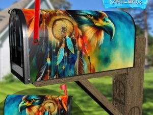 Eagle with Dreamcatcher #2 Decorative Rural Farm Mailbox Cover