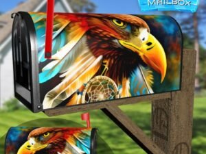 Eagle with Dreamcatcher #3 Decorative Rural Farm Mailbox Cover