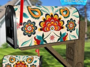 European Folk Paisley Design Decorative Rural Farm Mailbox Cover