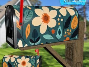 Cute Folklore Flowers #1 Decorative Rural Farm Mailbox Cover