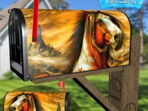 Beautiful Native Stallion Decorative Rural Farm Mailbox Cover