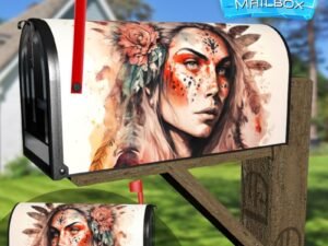Beautiful Native Girl #1 Decorative Rural Farm Mailbox Cover