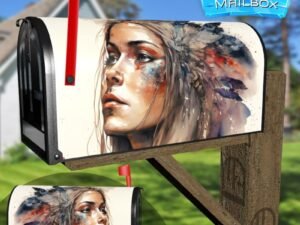 Beautiful Native Girl #2 Decorative Rural Farm Mailbox Cover