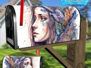 Beautiful Native Girl #3 Decorative Rural Farm Mailbox Cover