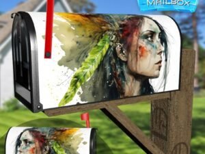 Beautiful Native Girl #4 Decorative Rural Farm Mailbox Cover