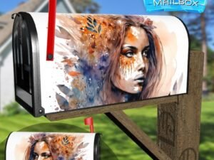 Beautiful Native Girl #6 Decorative Rural Farm Mailbox Cover