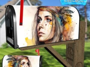 Beautiful Native Girl #7 Decorative Rural Farm Mailbox Cover