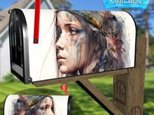 Beautiful Native Girl #8 Decorative Rural Farm Mailbox Cover