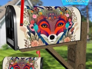Bohemian Folk Fox #1 Decorative Rural Farm Mailbox Cover