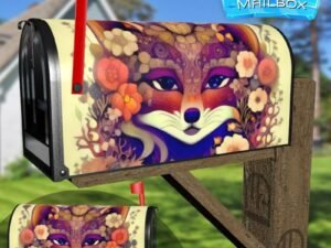 Bohemian Folk Fox #2 Decorative Rural Farm Mailbox Cover