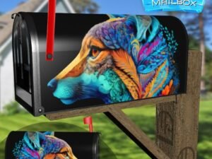 Pretty Native Folk Fox Decorative Rural Farm Mailbox Cover