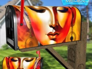 Indian Goddess Portrait Decorative Rural Farm Mailbox Cover