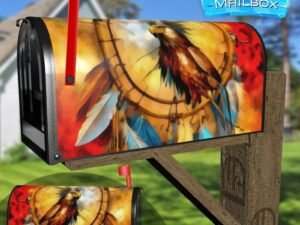 Eagle with Dreamcatcher #14 Decorative Rural Farm Mailbox Cover