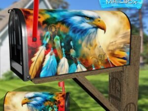 Eagle with Dreamcatcher #17 Decorative Rural Farm Mailbox Cover