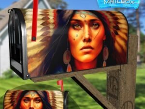 Gorgeous Native Girl #1 Decorative Rural Farm Mailbox Cover