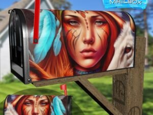 Gorgeous Native Girl #2 Decorative Rural Farm Mailbox Cover