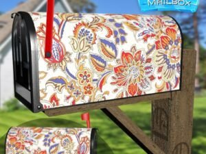Indian Paisley Folklore Design #2 Decorative Rural Farm Mailbox Cover