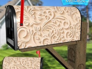 Cream Color Batik Pattern Decorative Rural Farm Mailbox Cover