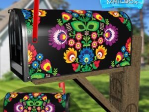 Traditional Polish Folklore Design Decorative Rural Farm Mailbox Cover