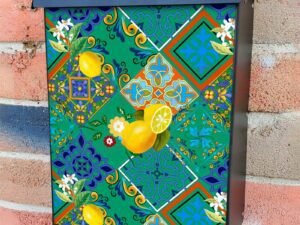Italian Lemon Folk Design Colonial Mailbox Cover