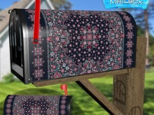 Pretty Folklore Floral Design Decorative Rural Farm Mailbox Cover