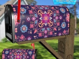 Traditional Embroidery Pattern Decorative Rural Farm Mailbox Cover