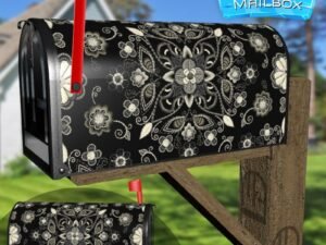 Traditional Black and White Pattern Decorative Rural Farm Mailbox Cover